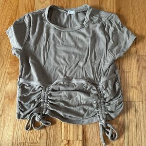 Garage Tan Ruched Top